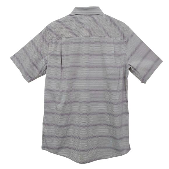 Travis Mathew Shirt Mens Medium Gray Short Sleeve Lightweight Striped Casual - Picture 5 of 10